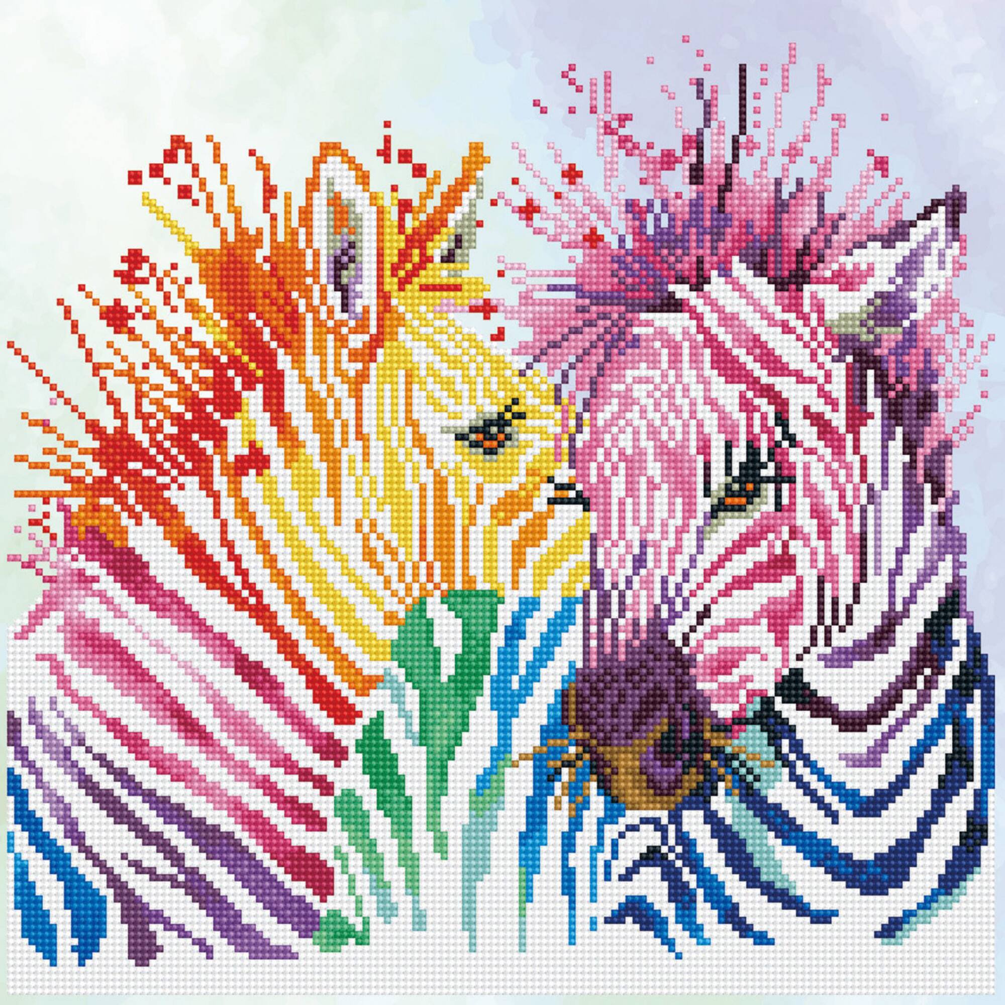 Diamond Dotz® Intermediate Rainbow Zebras Diamond Painting Kit